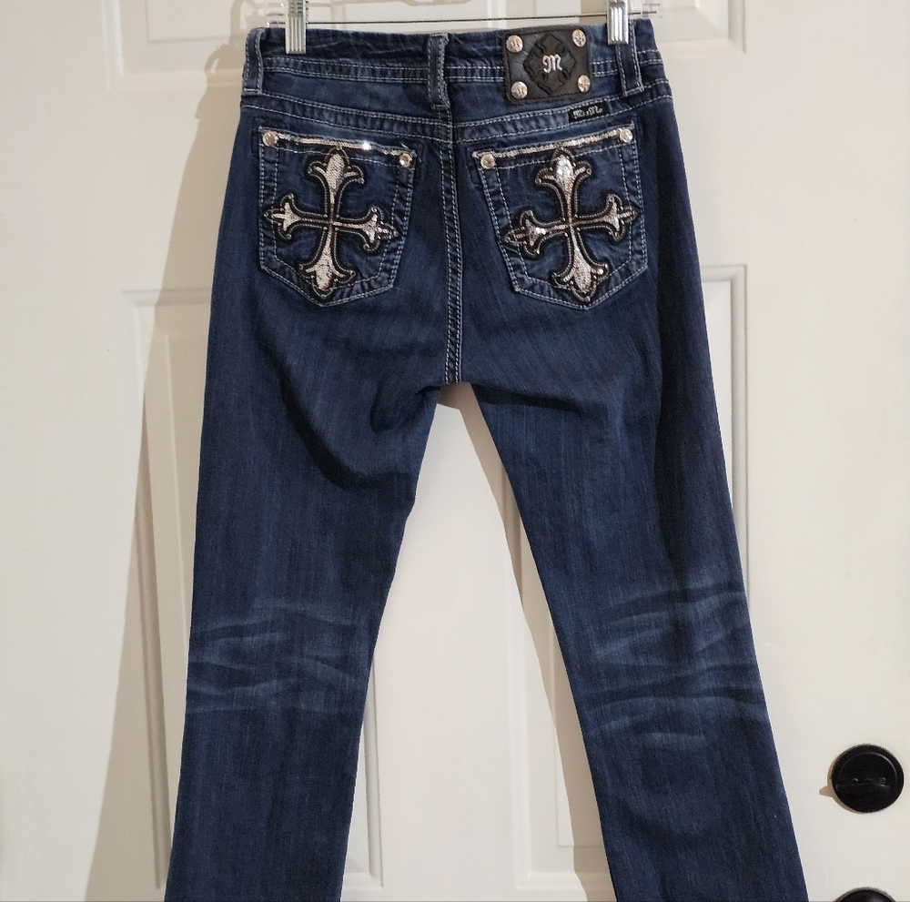 Women's Miss Me Jeans with Embroidered Cross Design - Picture 13 of 16